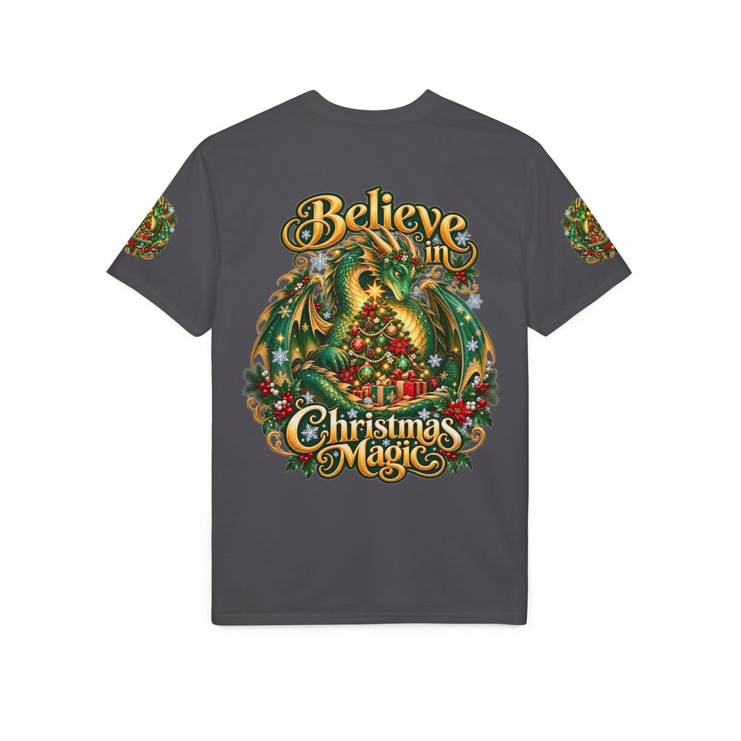 Christmas Dragon T-Shirt — "Believe in Christmas Magic" Holiday Tee