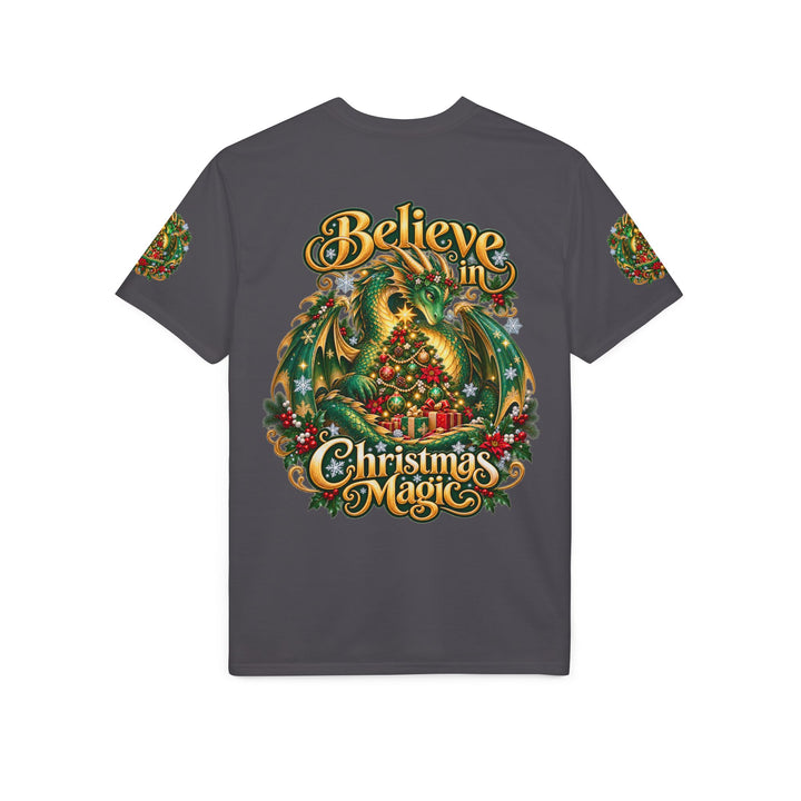 Christmas Dragon T-Shirt — "Believe in Christmas Magic" Holiday Tee