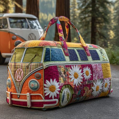 Quilted Embroidered Weekender Tote and Fitness Bag