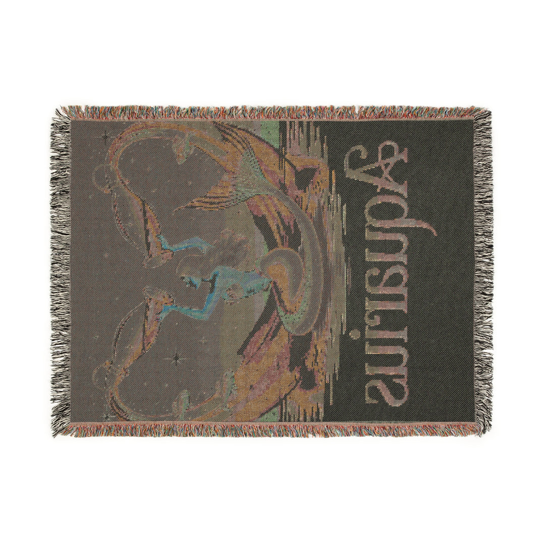 Aquarius Woven Blanket – Cozy Zodiac Throw, Astrology Home Décor & Personalized Gift for Horoscope Lovers