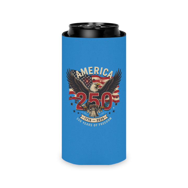 America 250 Can Cooler — Patriotic Eagle 1776–2026 Beer Koozie