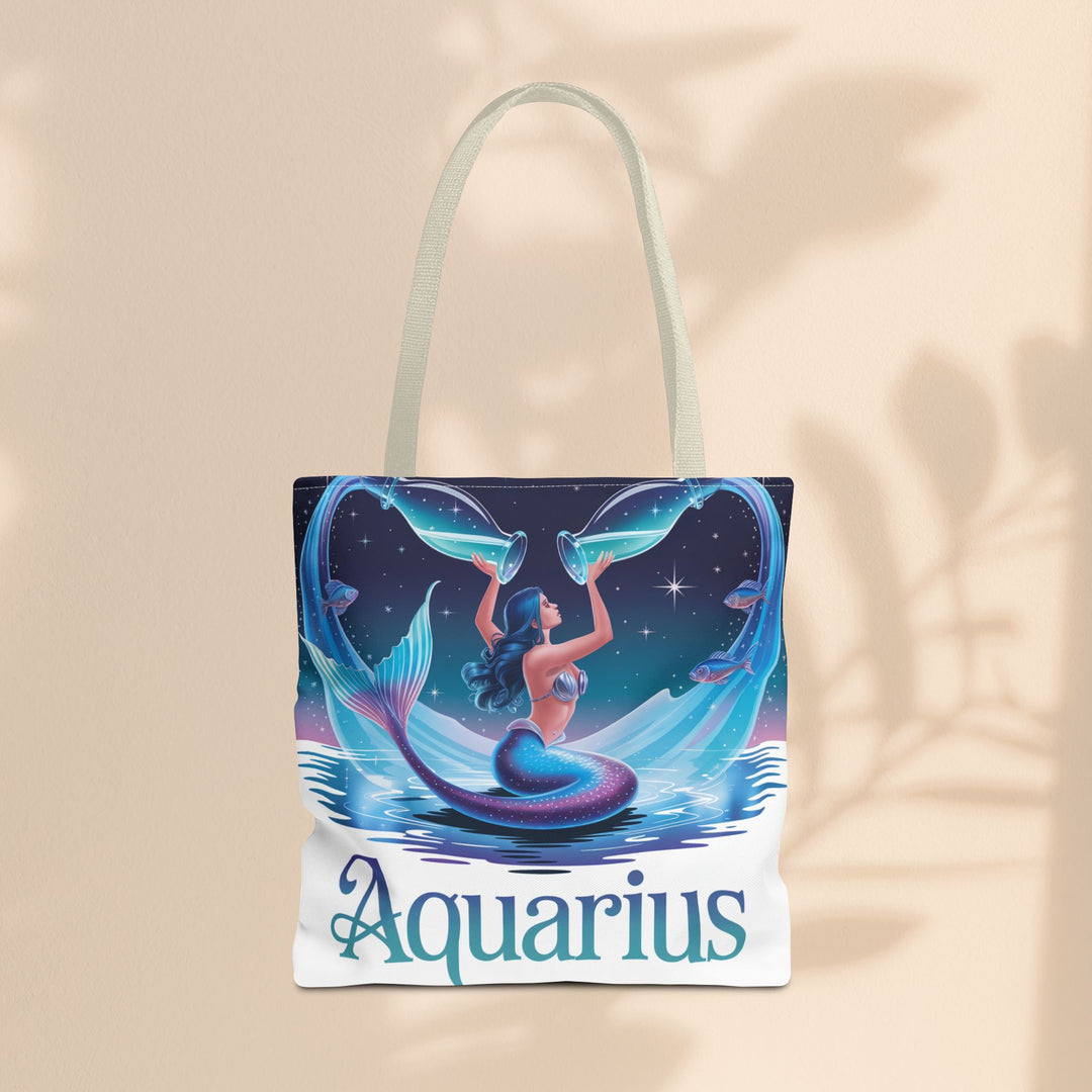 Aquarius Mermaid Tote Bag, Zodiac Gift, Astrology Tote, Women’s Bag, Beach Accessory, Stylish Carryall