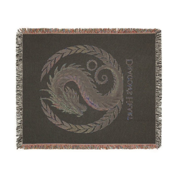 Dragon Heart Woven Blanket – Cozy Throw, Bohemian Home Décor, Unique Wall Tapestry & Gift for Fantasy Lovers