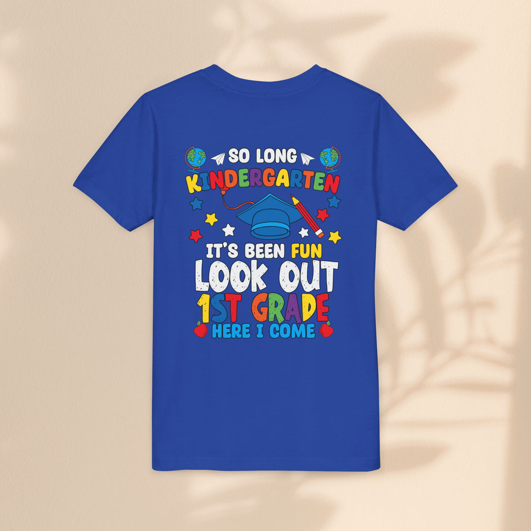 Look Out First Grade Here I Come T-Shirt - Graduation Celebration Tee, Kindergarten to 1st Grade Transition T-Shirt,