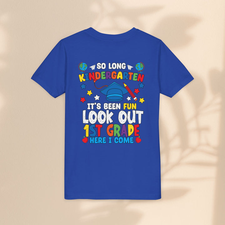 Look Out First Grade Here I Come T-Shirt - Graduation Celebration Tee, Kindergarten to 1st Grade Transition T-Shirt,