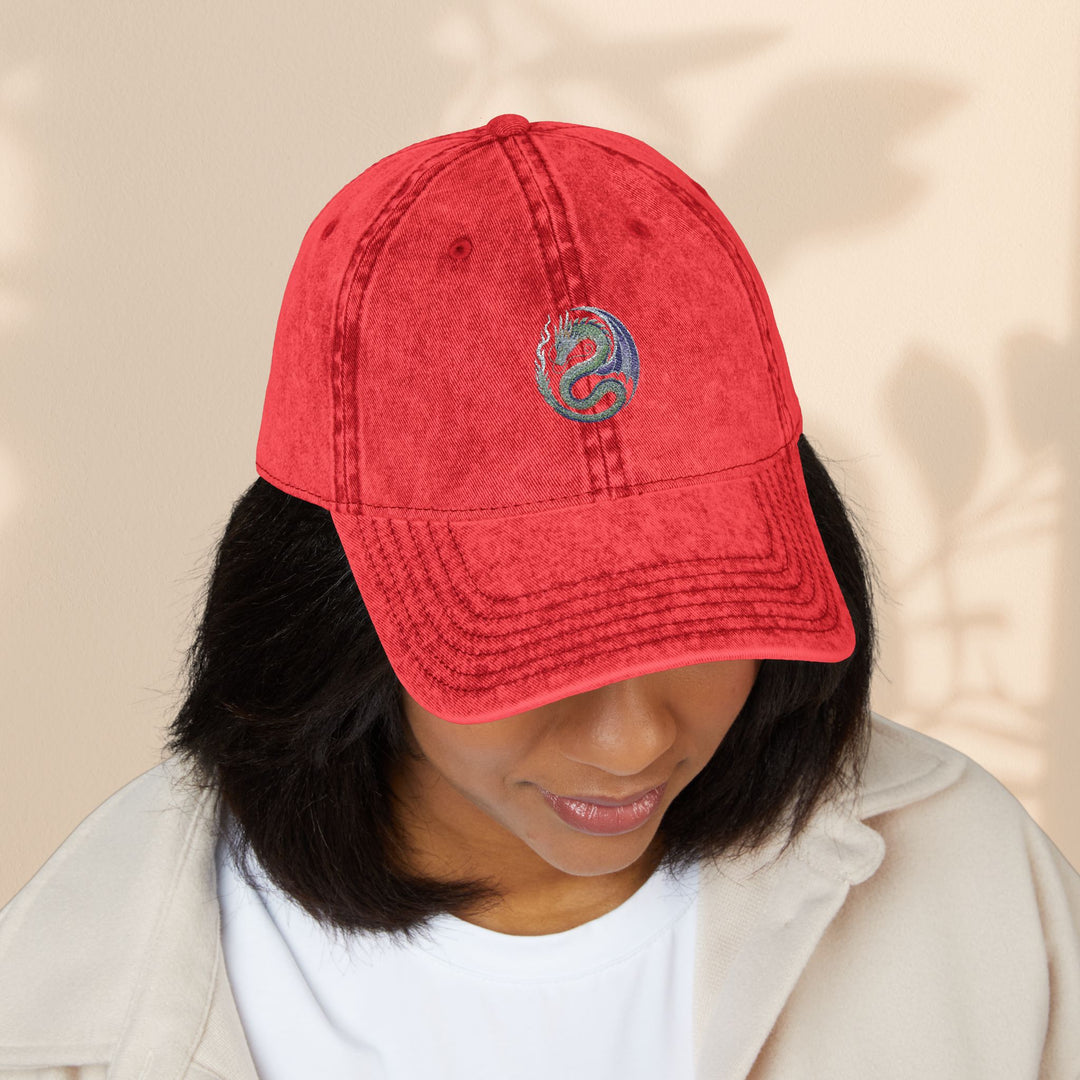 Vintage Embroidered Dragon Cap, Retro Baseball Hat, Gift for Her, Boho Accessories, Festival Wear, Casual Outfit