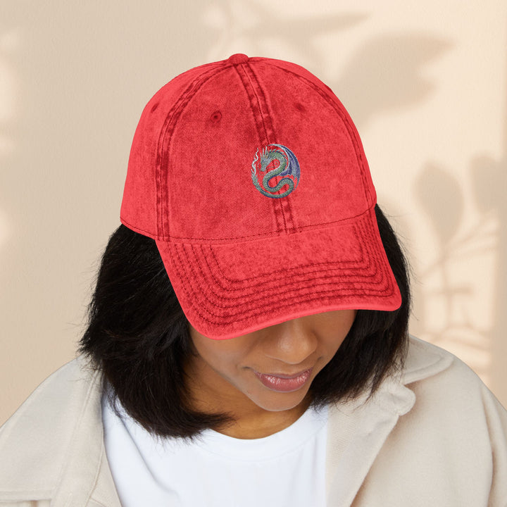 Vintage Embroidered Dragon Cap, Retro Baseball Hat, Gift for Her, Boho Accessories, Festival Wear, Casual Outfit
