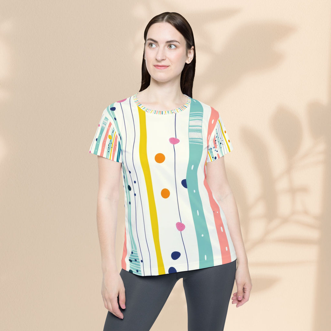 Women's Pastel Stripes & Polka Dot Shirt