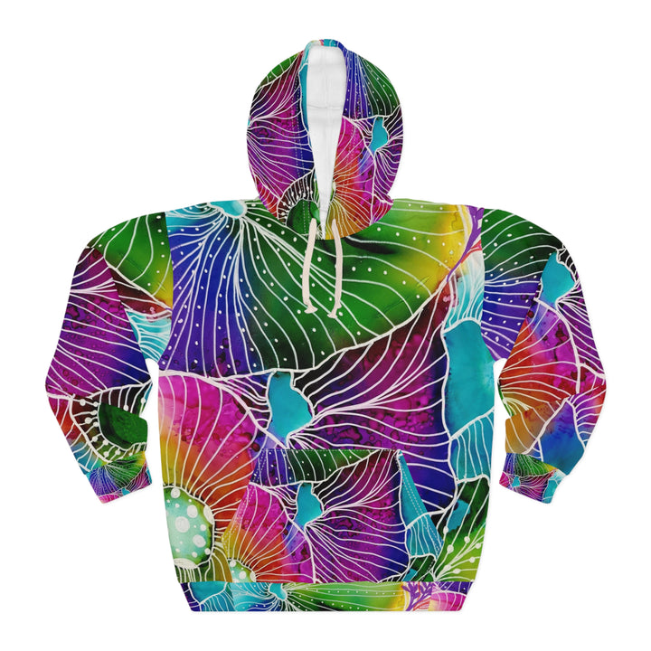 Vibrant Nature-Inspired Unisex Pullover Hoodie - Colorful Floral Design