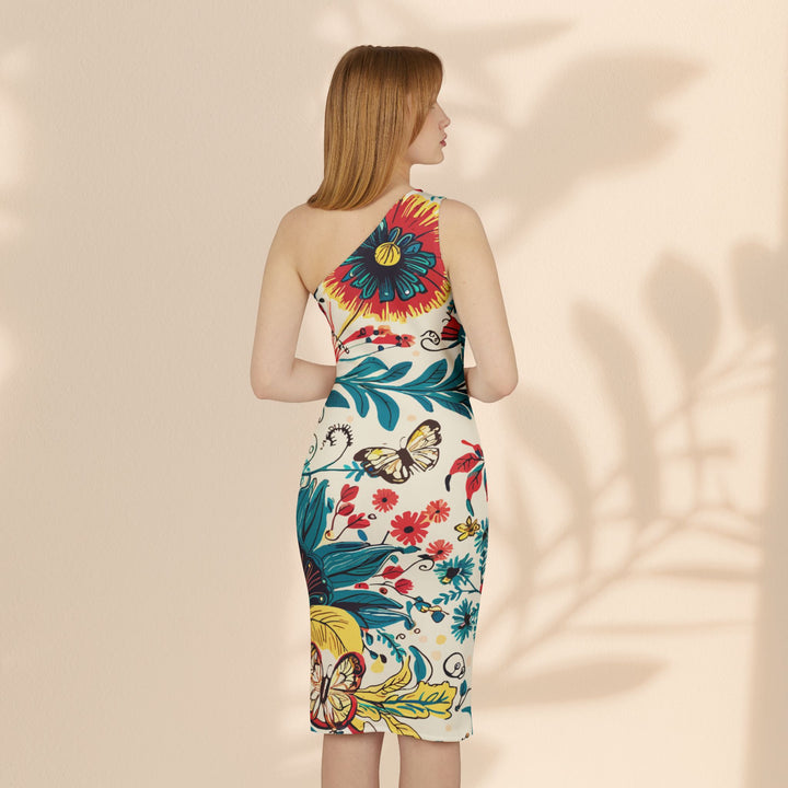 Shoulder Dress  - Tropical Flowers