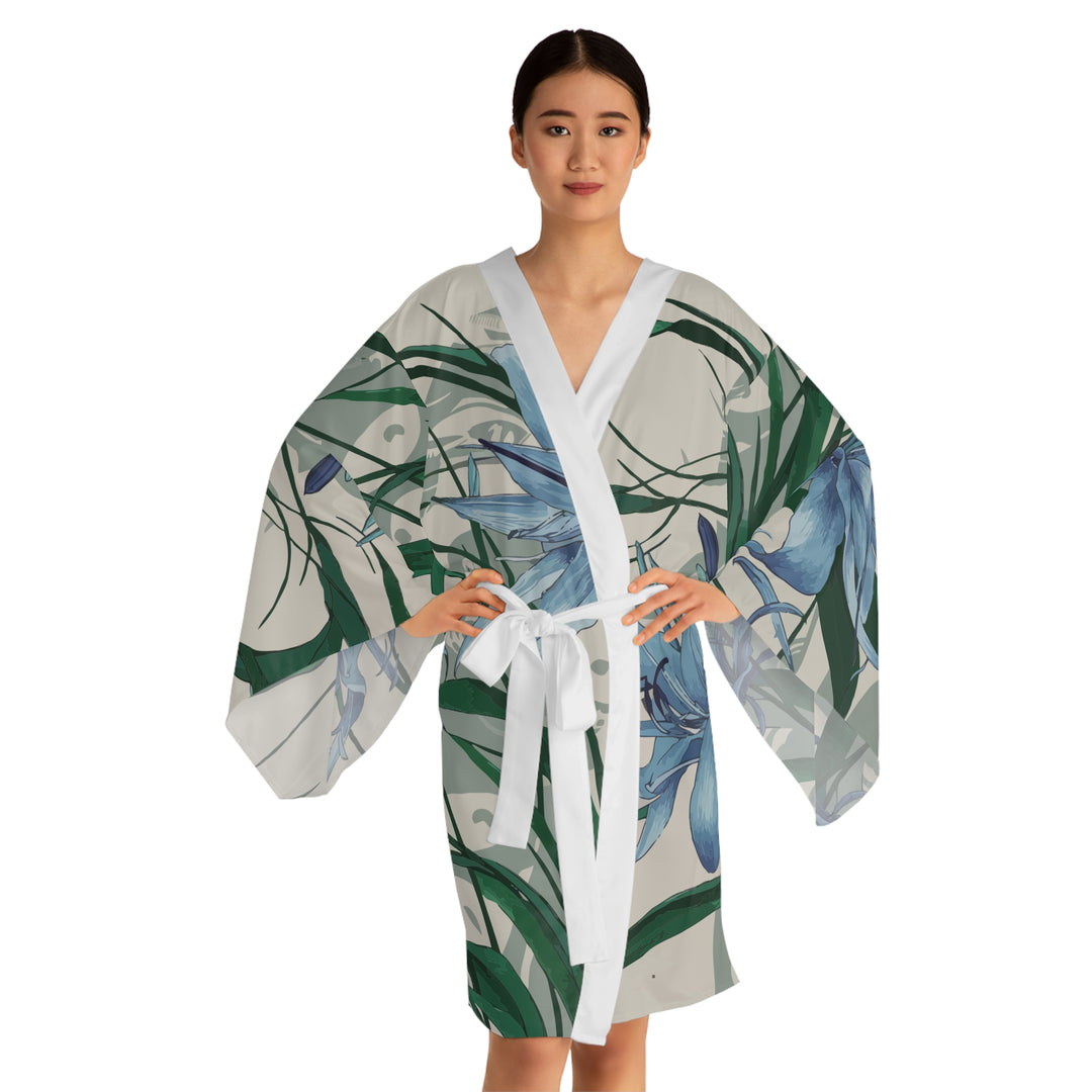 Long Sleeve Kimono Robe (AOP) - African Lily