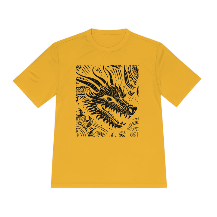 Unisex Moisture Wicking Tee - Dragon Black and White