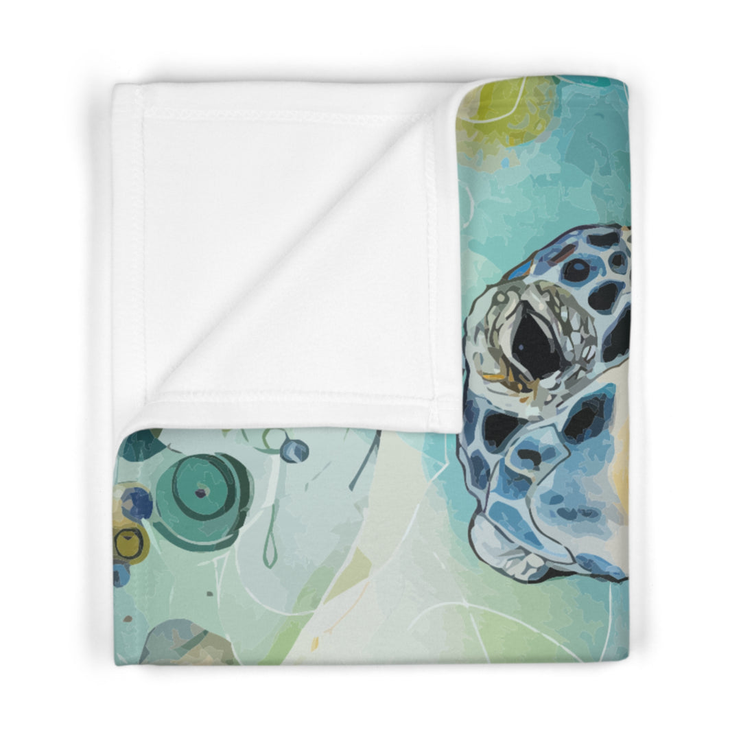 Soft Fleece Baby Blanket - Watercolor Sea Turtle