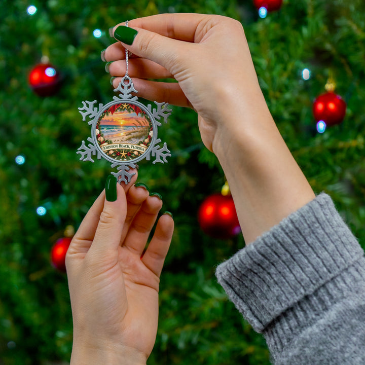 Johnson Beach Florida Pewter Snowflake Ornament – Holiday Keepsake