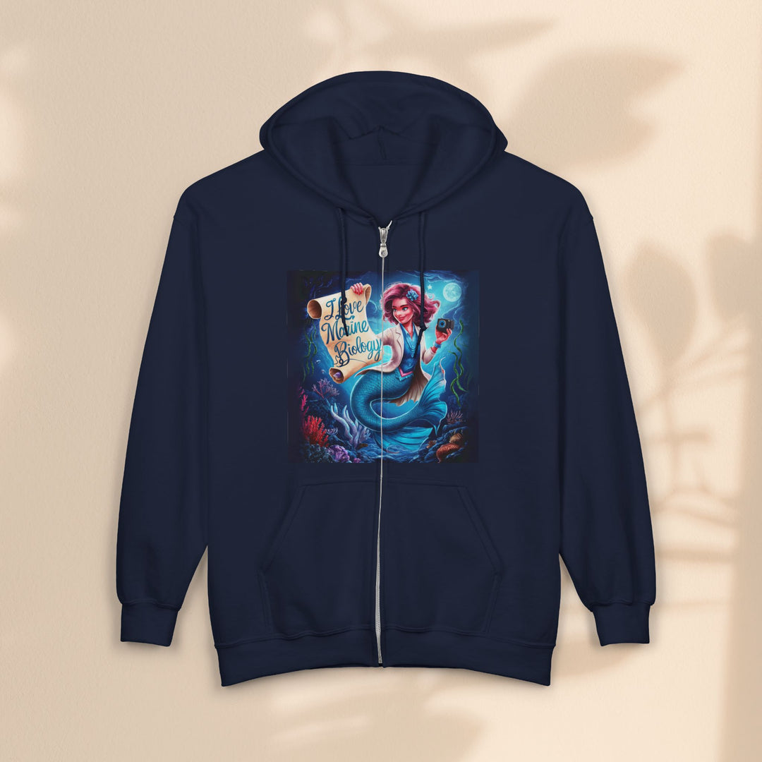 I Love Marine Biology - Unisex Heavy Blend™ Full Zip Hooded Sweatshirt