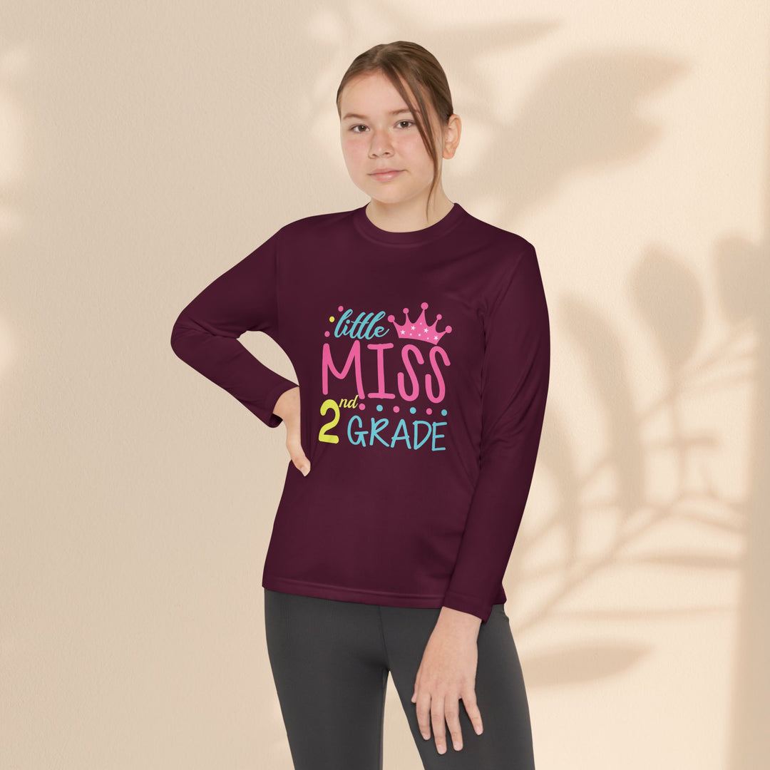 Youth Long Sleeve Birthday Tee, Kids' Birthday Shirt, Little Miss 2nd Grade Top, Tween Long Sleeve Shirt, Fun Celebration Apparel