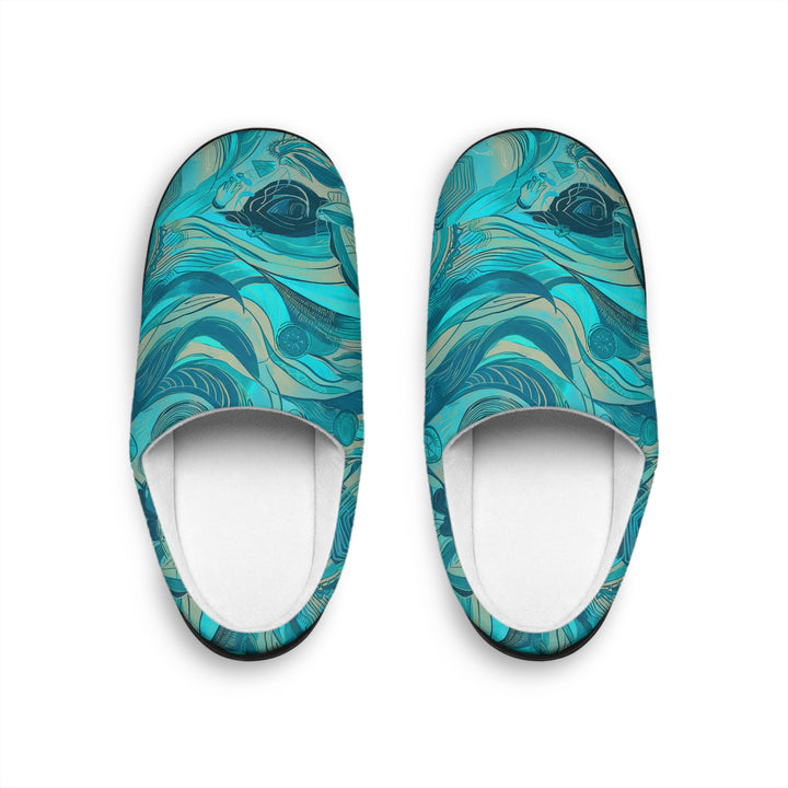 Women's Indoor Slippers - Teal Wave