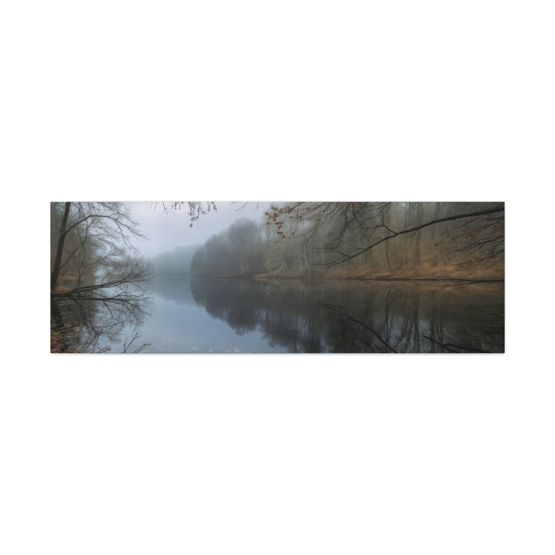 Foggy River Landscape Canvas Print – Nature Wall Art