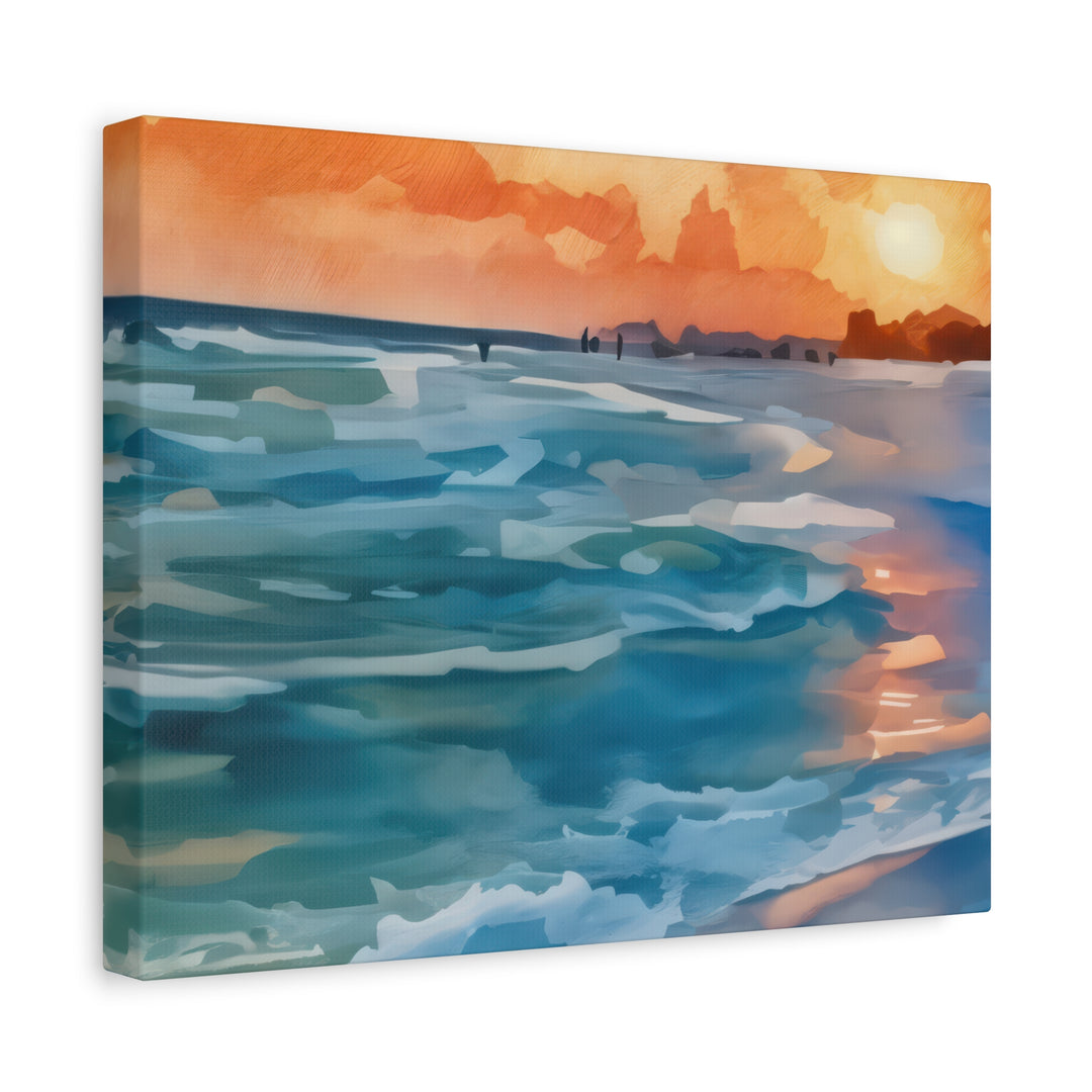 Coastal Sunset Canvas Art – Ocean and Beach Wall Décor