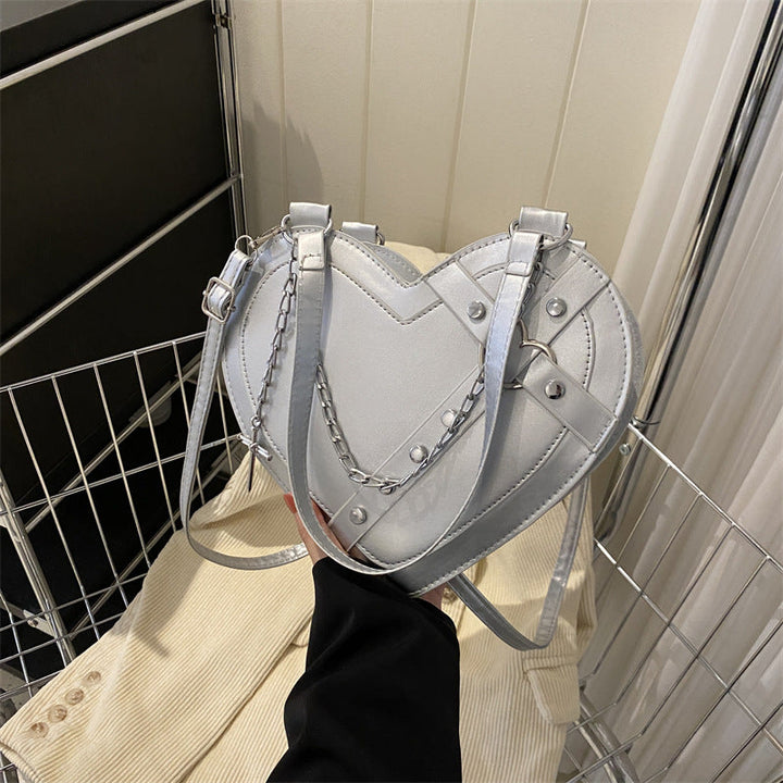 Korean-Style Heart-Shaped Crossbody Bag
