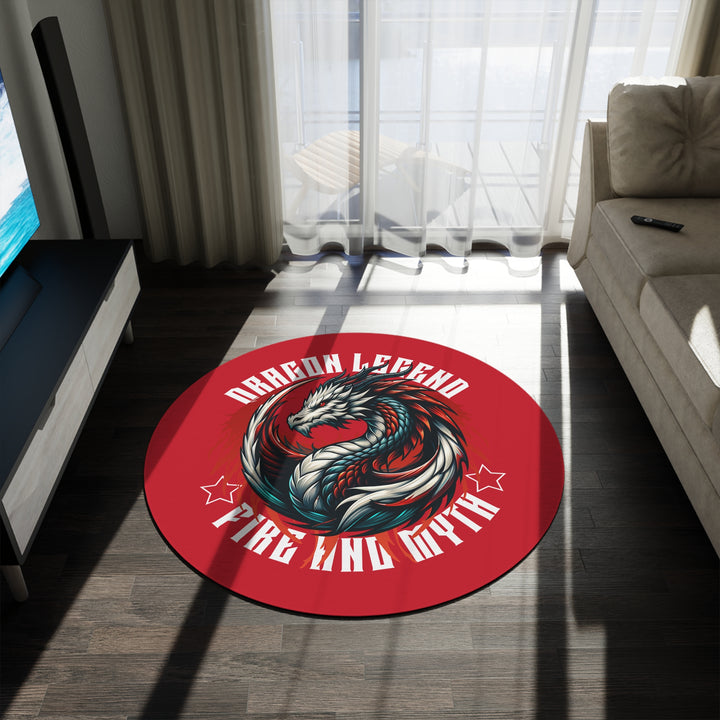 Dragon Legend Round Rug - Fire and Myth Home Decor
