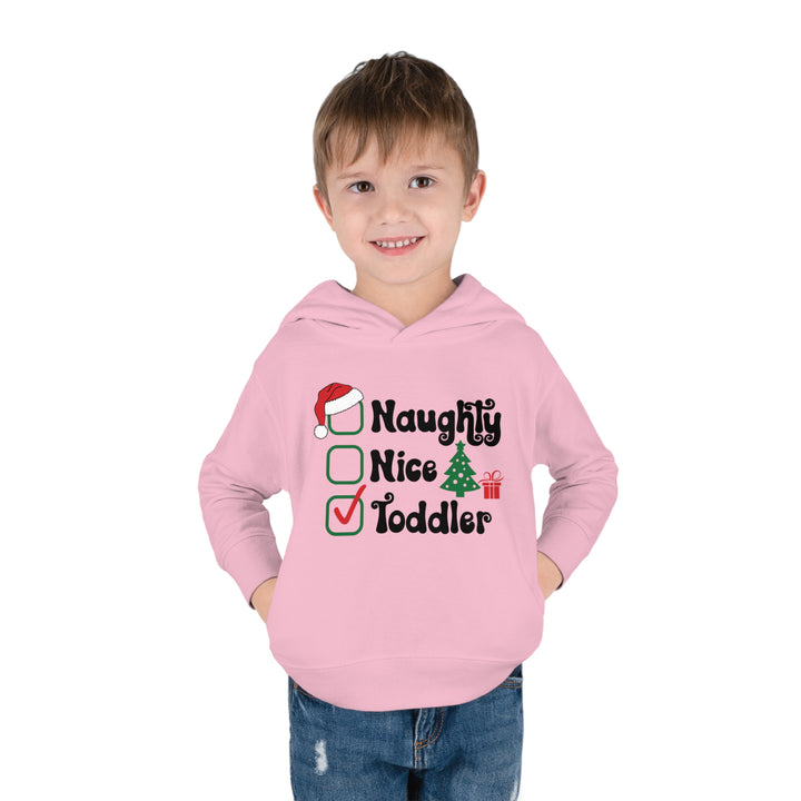 Toddler Pullover Fleece Hoodie - Naughty, Nice, Toddler