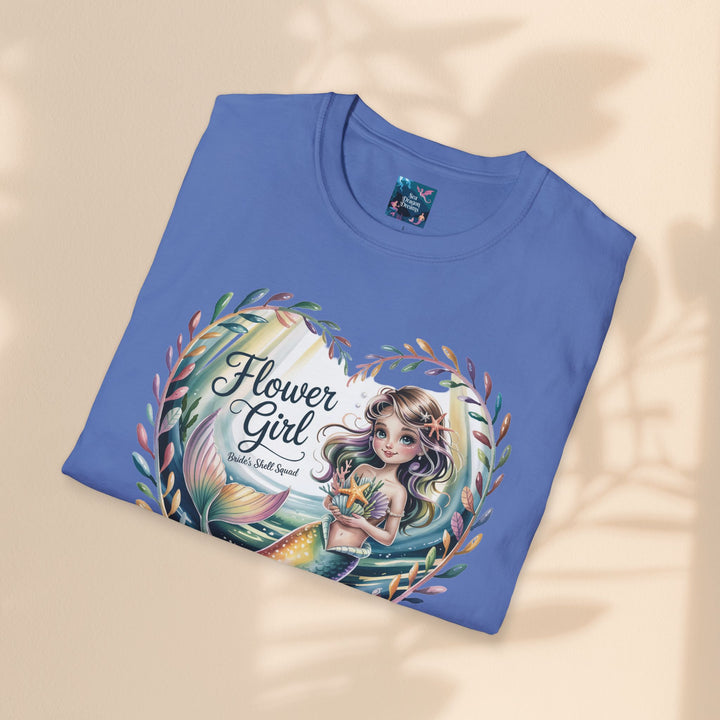 Flower Girl T-Shirt, Cute Flower Girl Apparel, Wedding Gift, Kids Birthday, Girly T-Shirt, Mermaid Design, Special Occasion