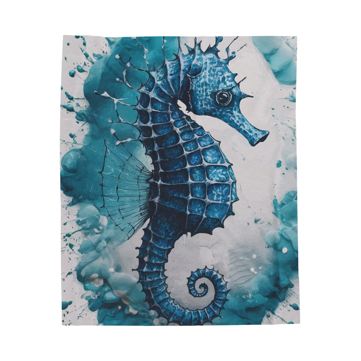 Velveteen Plush Blanket - SeaHorse