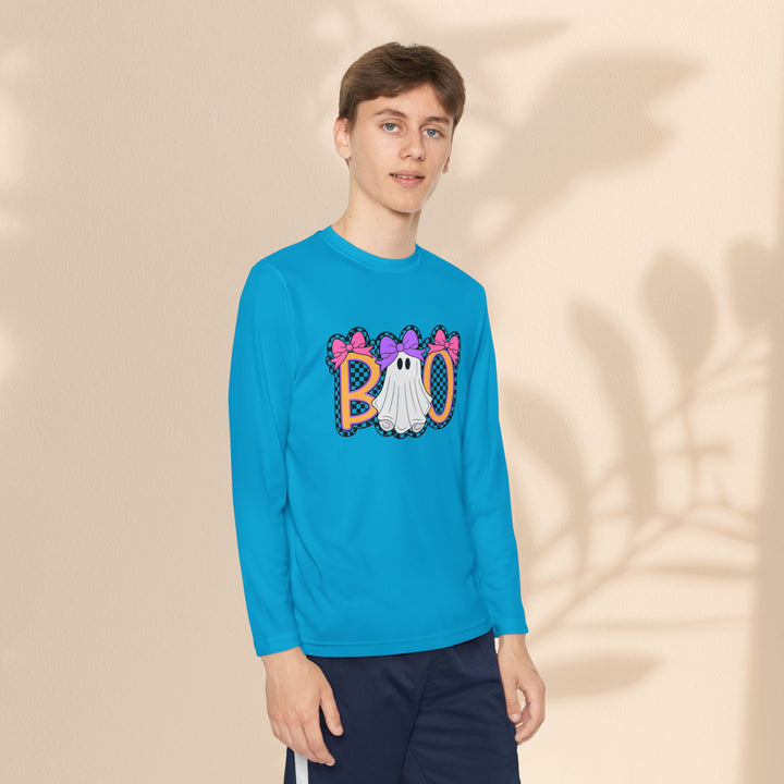 Youth Ghost Boo Tee – Kids Halloween Long Sleeve Shirt for Trick-or-Treating & Fall Parties