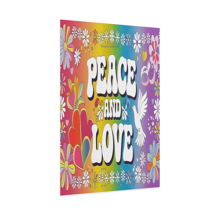 Peace and Love Rolled Posters - Colorful Floral Wall Art for Peaceful Decor