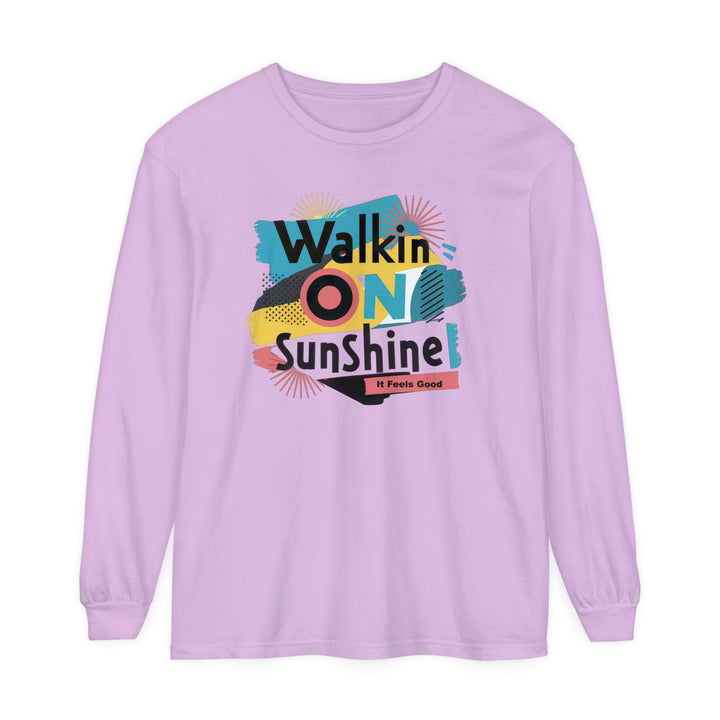 Unisex Garment-dyed Long Sleeve T-Shirt - Walking On Sunshine