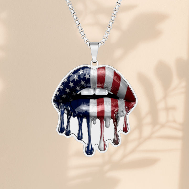 American Flag Drip Necklace