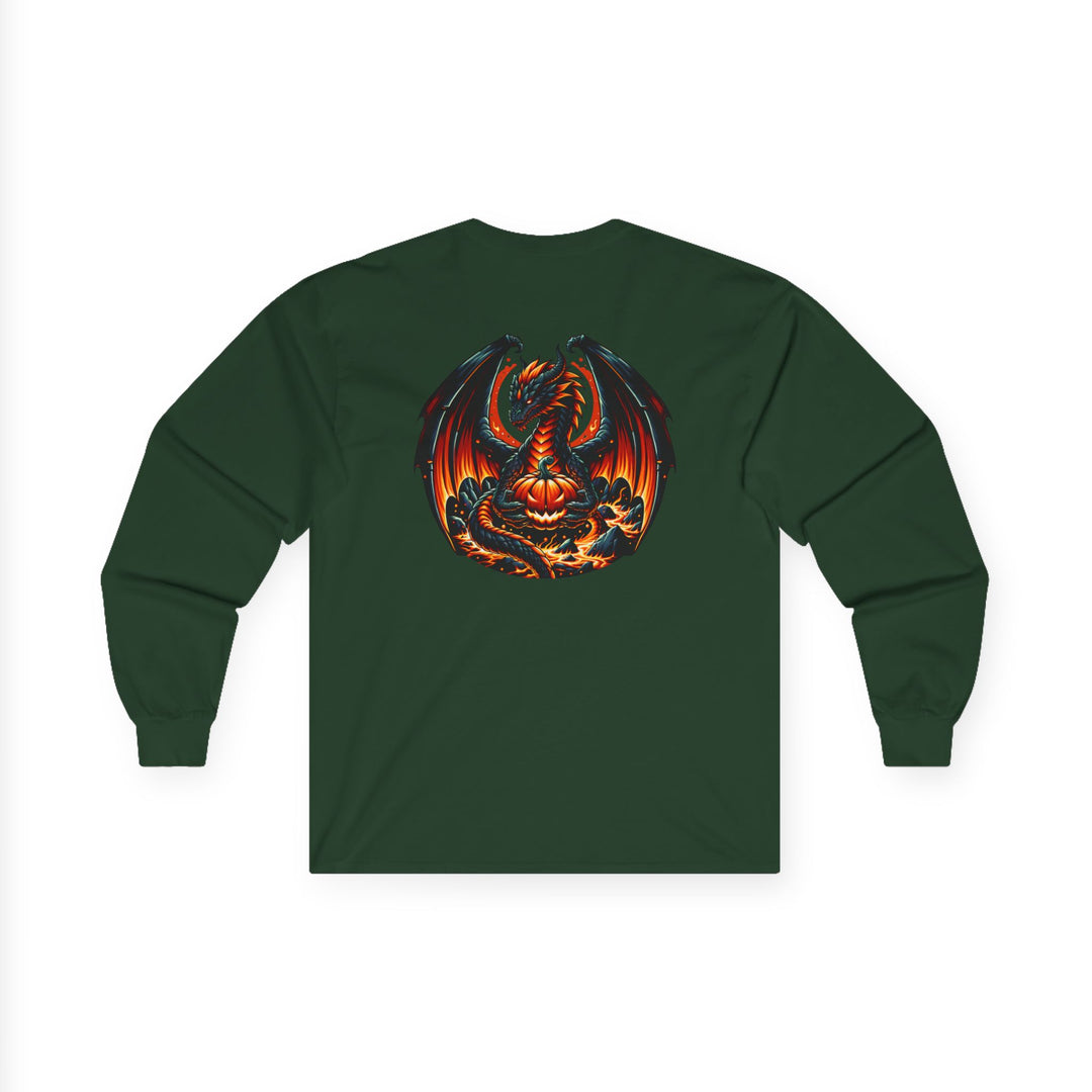 Dragon Emblem Unisex Long Sleeve Tee, Casual Streetwear, Gift for Fantasy Lovers, Halloween Apparel, Geek Culture Shirt, Cozy Graphic Tee