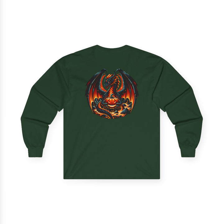 Dragon Emblem Unisex Long Sleeve Tee, Casual Streetwear, Gift for Fantasy Lovers, Halloween Apparel, Geek Culture Shirt, Cozy Graphic Tee