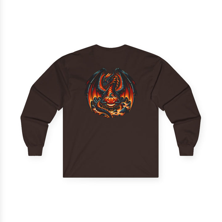 Dragon Emblem Unisex Long Sleeve Tee, Casual Streetwear, Gift for Fantasy Lovers, Halloween Apparel, Geek Culture Shirt, Cozy Graphic Tee