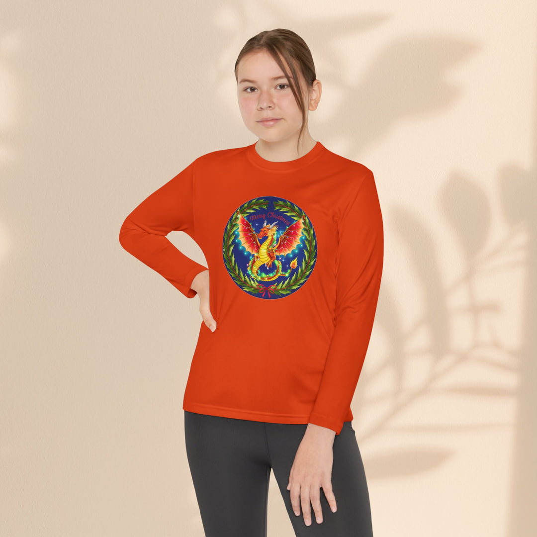 Youth Long Sleeve Competitor Tee - Christmas Dragon