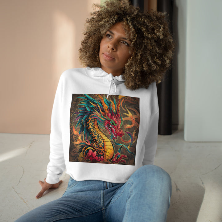 Crop Hoodie - Fire Dragon