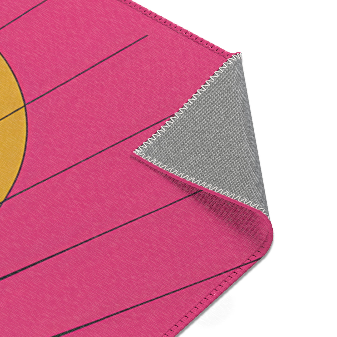 Vibrant Area Rug with Retro Sunburst Design, Hope Rising