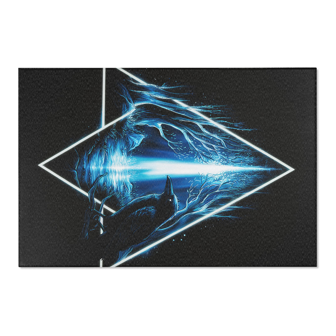 Mystical Wolf Area Rug, Modern Boho Floor Decor