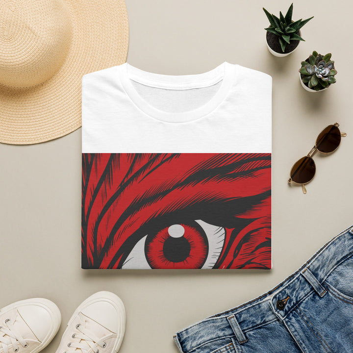 Red Tiger Eye T-Shirt — Bold Graphic Animal Print Tee