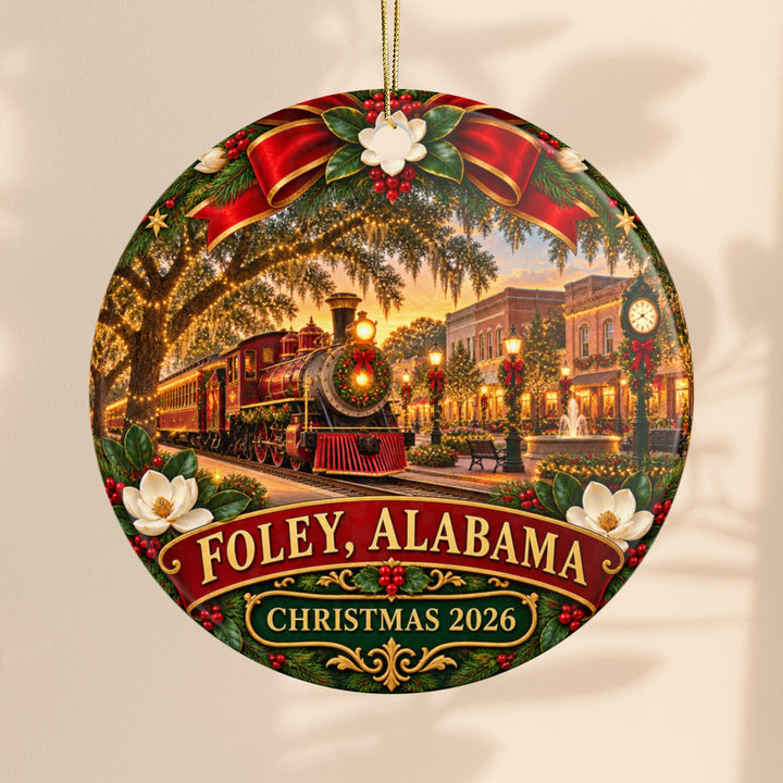 Foley Alabama Christmas 2026 Ceramic Train Ornament