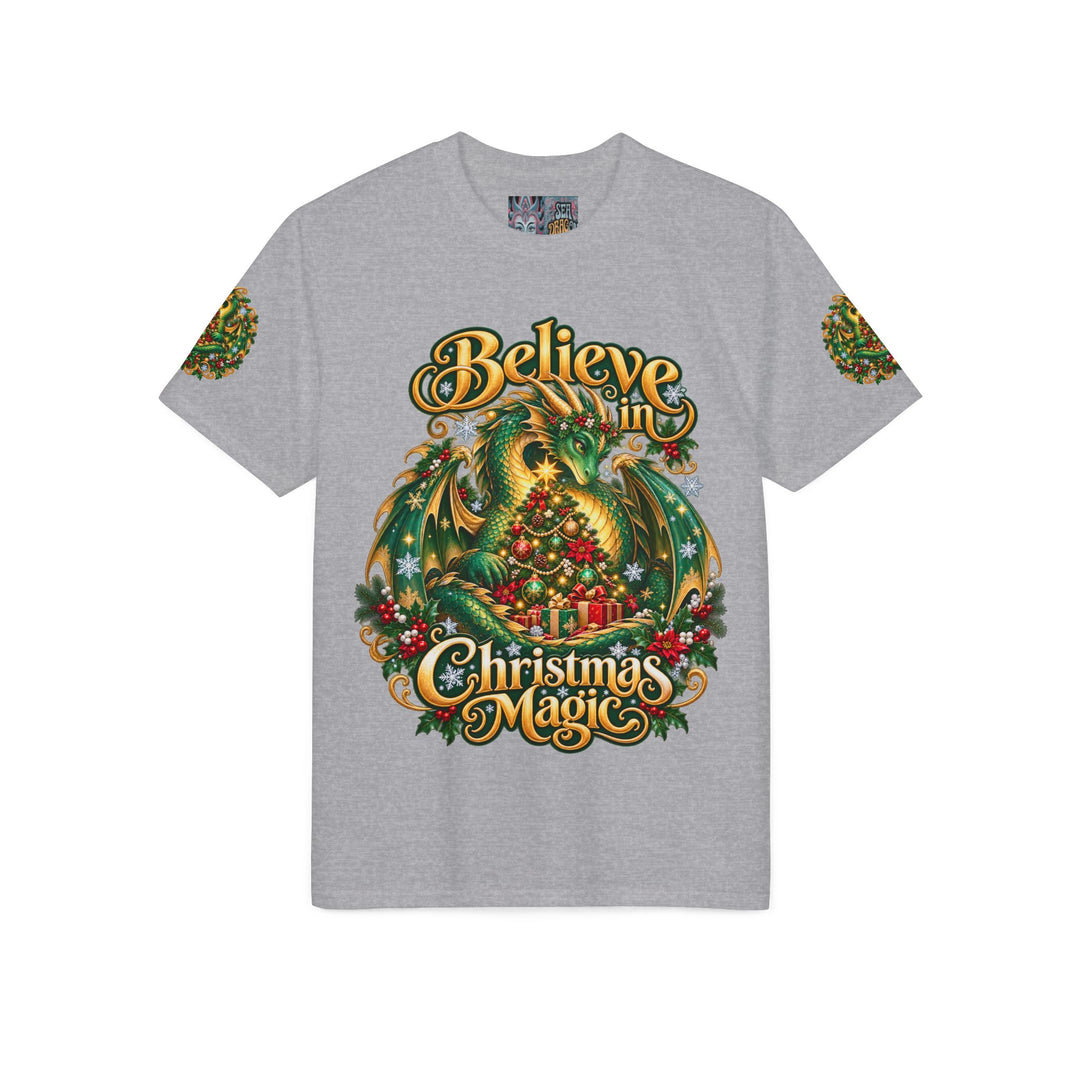 Christmas Dragon T-Shirt — "Believe in Christmas Magic" Holiday Tee