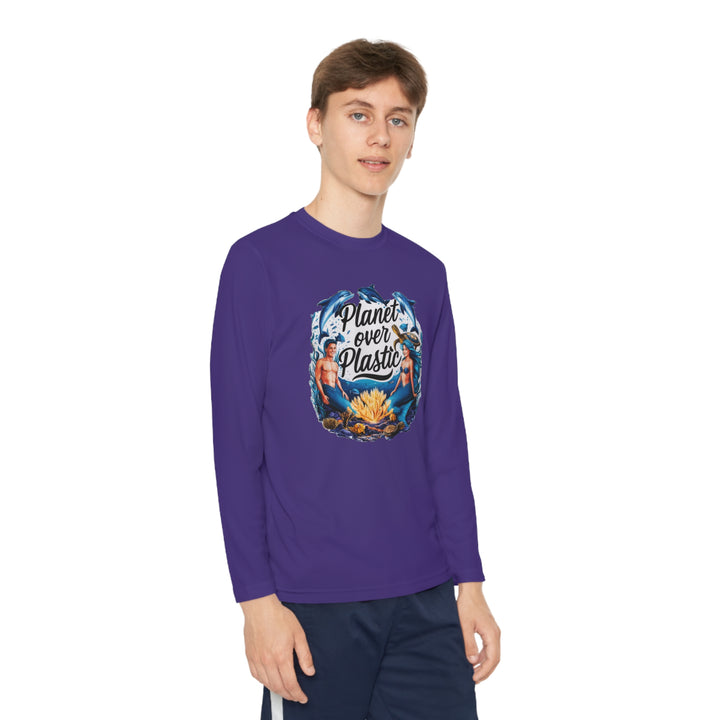 Youth Long Sleeve Competitor Tee - Planet Over Plastic