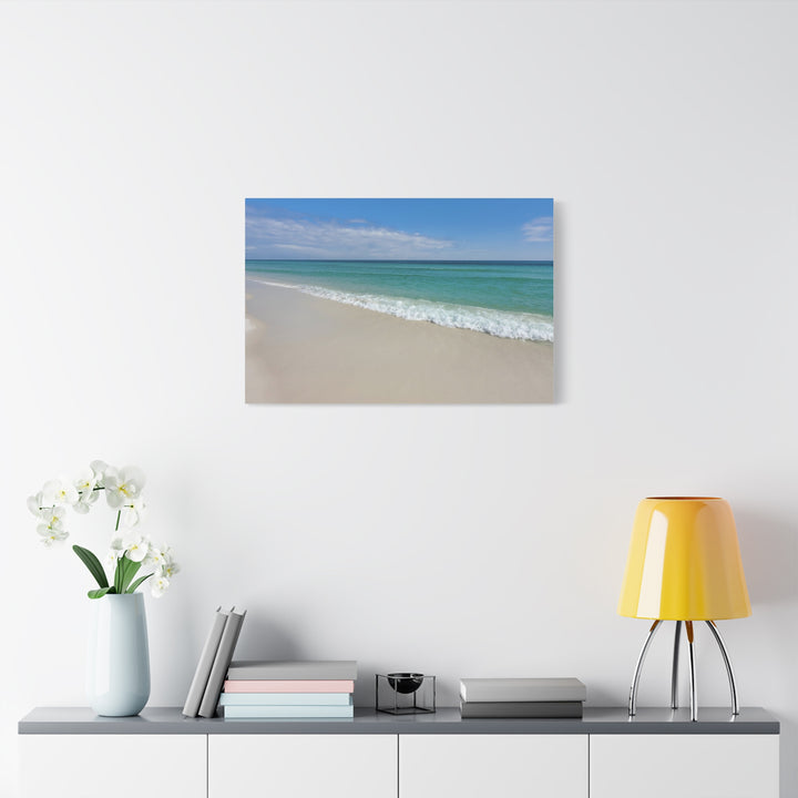 Beach Shoreline Matte Canvas Print – Tranquil Ocean Wall Art