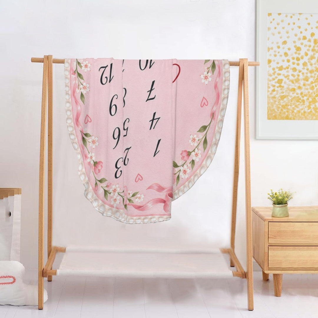 Personalized Baby Milestone Round Blanket – Add Your Baby's Name