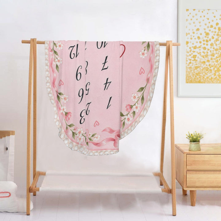Personalized Baby Milestone Round Blanket – Add Your Baby's Name