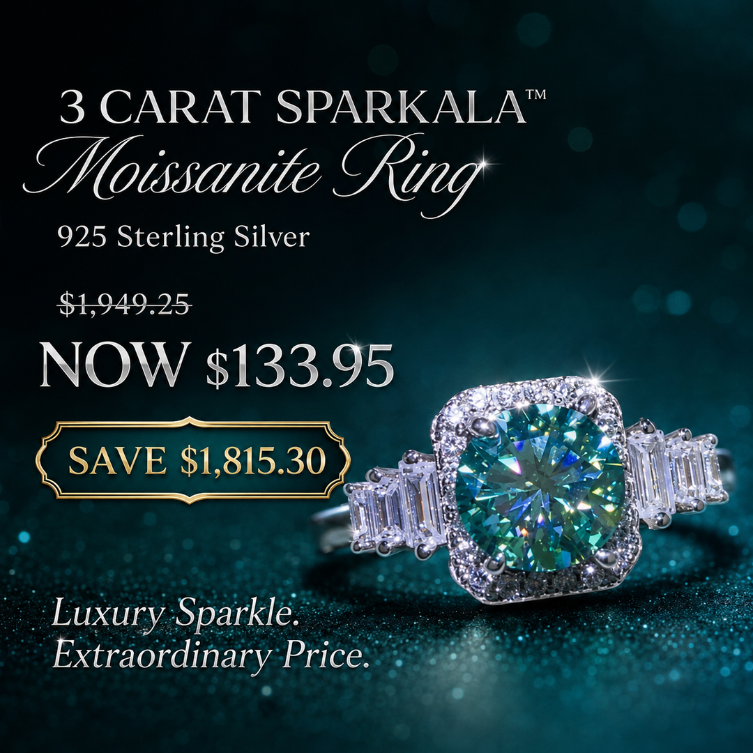 Sparkala™ 3 Carat Moissanite Ring in 925 Sterling Silver