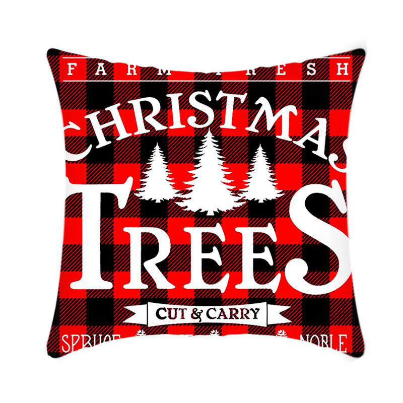 Merry Christmas Elk and Santa Plush Cushion Cover