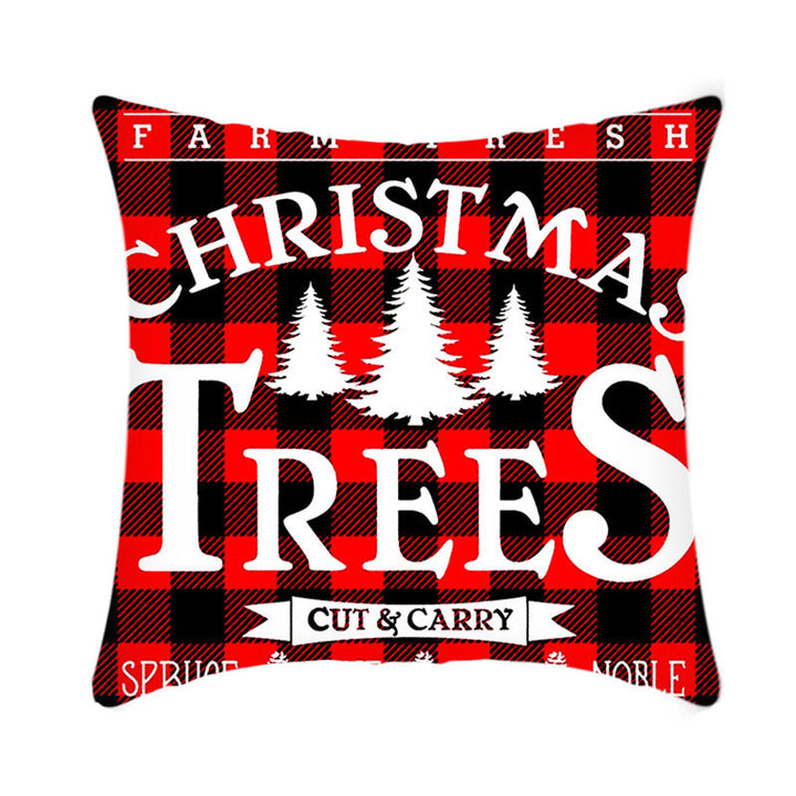 Merry Christmas Elk and Santa Plush Cushion Cover