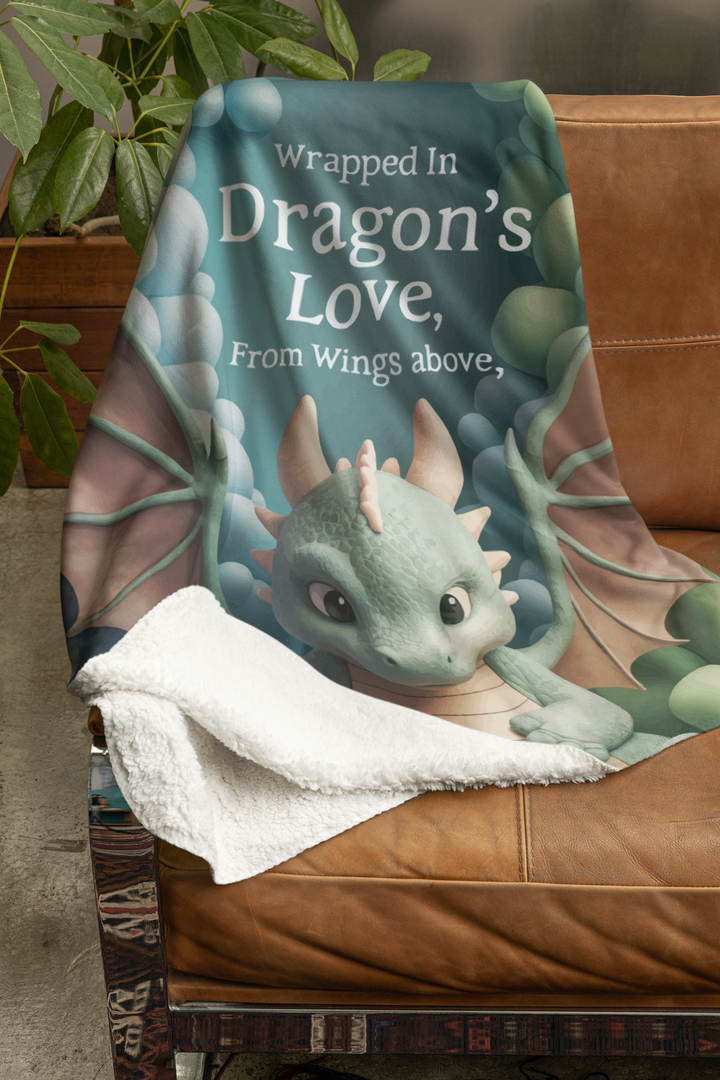 Wrapped in Dragon Love Soft Fleece Baby Blanket